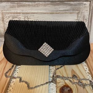 KENDALL & JAMES Black Satin Handbag